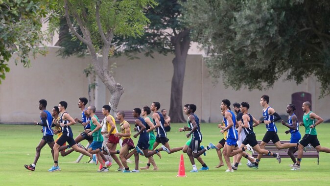 Endurance session - youth athletes from Aspire Academy in Doha. Endurance session - youth athletes from Aspire Academy in Doha.
