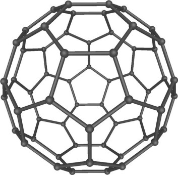 "Buckminsterfullerene, eller buckeyball, oppkalt etter arkitekten Richard Buckminster Fuller. (Bilde: Wikipedia/Mstroeck/Bryn C/GNU Free Documentation Licence)" "Buckminsterfullerene, eller buckeyball, oppkalt etter arkitekten Richard Buckminster Fuller. (Bilde: Wikipedia/Mstroeck/Bryn C/GNU Free Documentation Licence)"