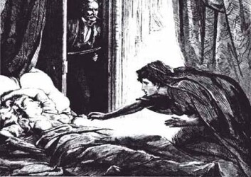 Illustrasjon av Carmilla fra magasinet The Dark Blue av D. H. Friston, 1872. Historien om Carmilla ble skrevet av Joseph Sheridan Le Fanu, 25 år før Bram Stoker's Dracula. Illustrasjon av Carmilla fra magasinet The Dark Blue av D. H. Friston, 1872. Historien om Carmilla ble skrevet av Joseph Sheridan Le Fanu, 25 år før Bram Stoker's Dracula.