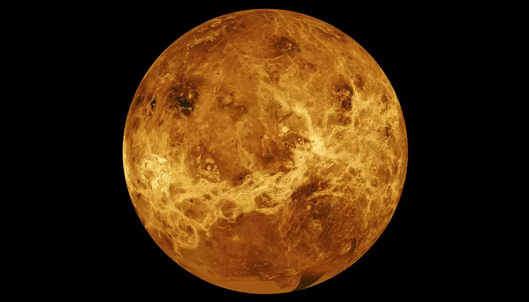 NASA planlegger å sende opp nye romfartøy som skal kartlegge Venus. Dette bildet er satt sammen av data fra tidligere romsonder: Magellan og Pioneer Venus Orbiter.