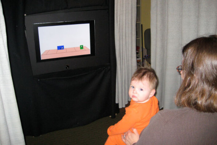 Baby deltar i eksperimentet Big and Mighty. (Foto: Lotte Thomsen) Baby deltar i eksperimentet Big and Mighty. (Foto: Lotte Thomsen)