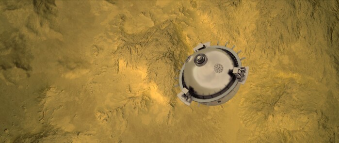 I DAVINCI+-ekspedisjonen skal NASA slippe en sonde gjennom Venus sin atmosfære. I DAVINCI+-ekspedisjonen skal NASA slippe en sonde gjennom Venus sin atmosfære.
