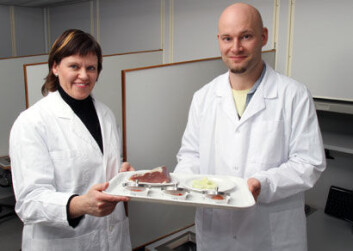 Josefine Skaret og Morten Thyregod Paulsen tester en ny sensorisk metode på spekeskinker. (Foto: Kjell J. Merok) Josefine Skaret og Morten Thyregod Paulsen tester en ny sensorisk metode på spekeskinker. (Foto: Kjell J. Merok)