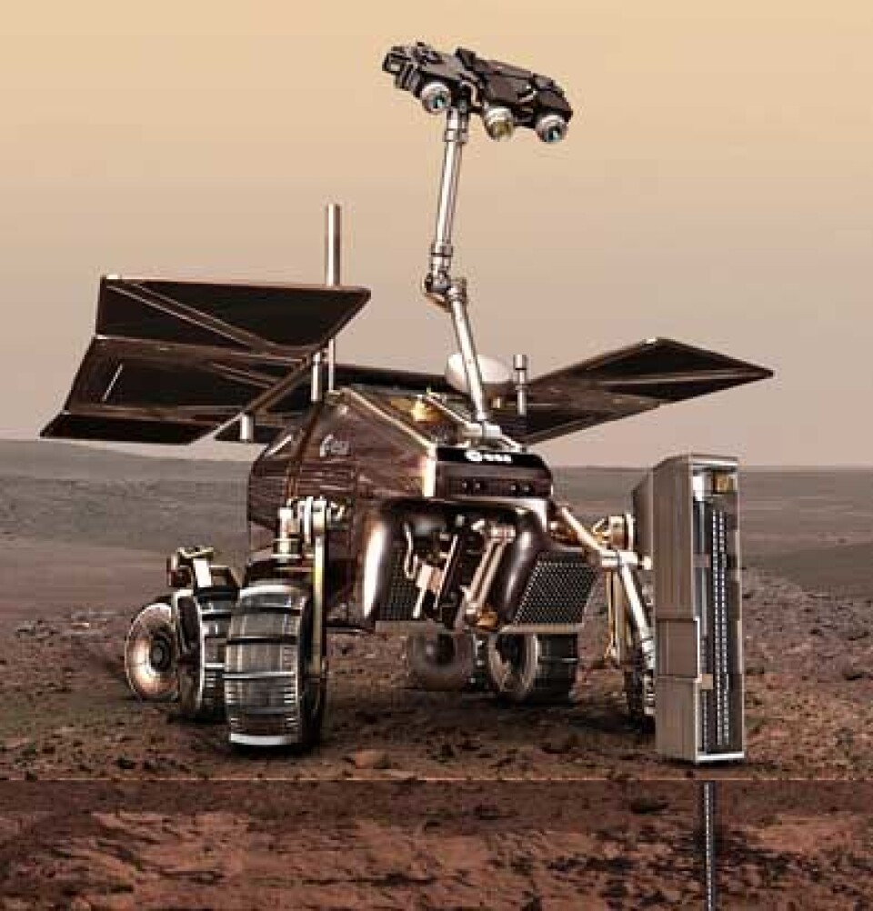 Den europeiske ExoMars roveren. Illustrasjon: ESA