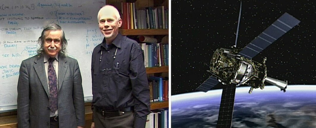 Francis Everitt og forfatteren på Stanford University våren 2004, kort tid før romsonden Gravity Probe B ble skutt opp. Francis Everitt og forfatteren på Stanford University våren 2004, kort tid før romsonden Gravity Probe B ble skutt opp.