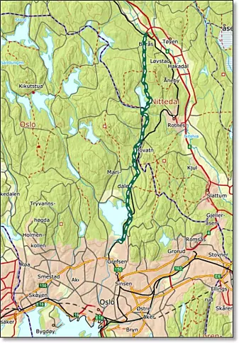 Dragonveien var raskeste vei nordfra til Oslo. Nå har Ståle Pinslie gjenoppdaget den. Veien går rett fram alle steder hvor det er mulig og endte ved Akershus festning.