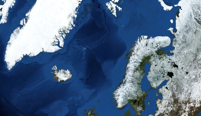 Kart over havområdene mellom Norge, Storbritannia og Grønland. De lyseblå områdene er grunne og de mørkeblå er dype. Kart over havområdene mellom Norge, Storbritannia og Grønland. De lyseblå områdene er grunne og de mørkeblå er dype.