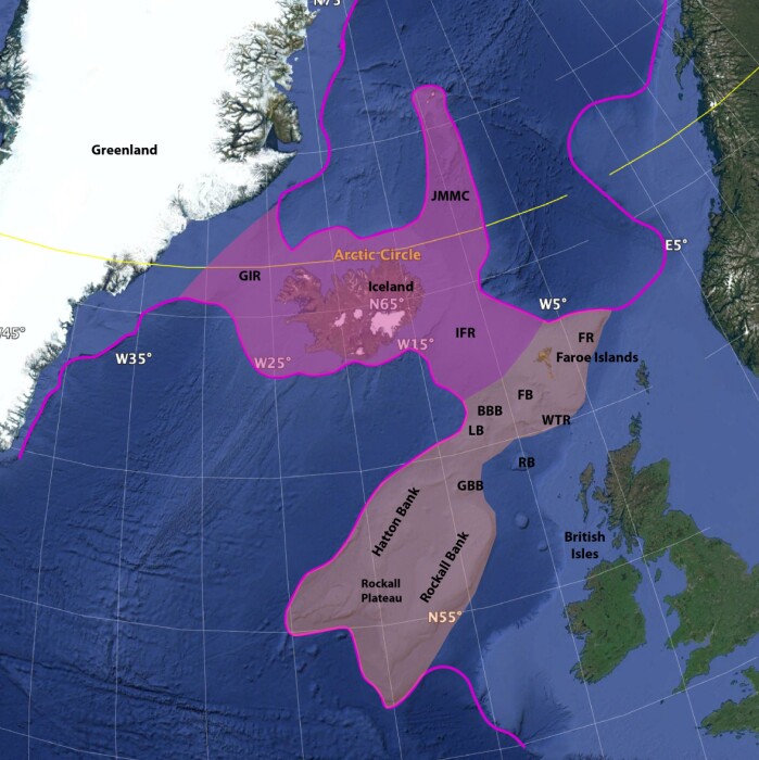 Forskerne foreslår at Icelandia dekker et område på 600 000 km2 eller 1 000 000 km2 hvis man tar med områdene vest for Storbritannia. Forskerne foreslår at Icelandia dekker et område på 600 000 km2 eller 1 000 000 km2 hvis man tar med områdene vest for Storbritannia.