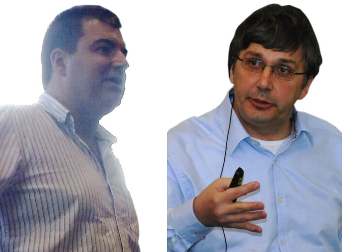 Nobelprisvinnere 2010: Konstantin Novoselov (t.v.) og Andre Geim (Foto: Prolineserver (Geim), Wikimedia Commons, se lisens/UnaLaguna (Novoselov)) Nobelprisvinnere 2010: Konstantin Novoselov (t.v.) og Andre Geim (Foto: Prolineserver (Geim), Wikimedia Commons, se lisens/UnaLaguna (Novoselov))