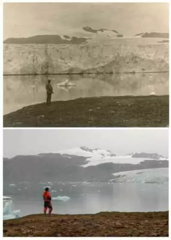 "Disse før og etter-bildene av Kongsvegen ble feilaktig brukt av Greenpeace for å dokumentere smeltende isbreer i Arktis."