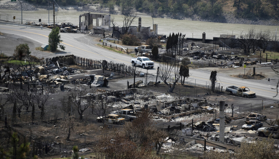 Den lille byen Lytton i British Columbia brant ned til grunnen under hetebølgen i Canada og USA nylig.