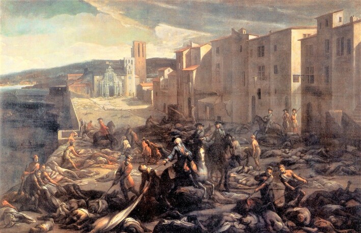 Den siste store pest-epidemien i Europa rammet i den franske byen Marseille i 1720. Bildet er malt av Michel Serre, som levde på den tiden. Den siste store pest-epidemien i Europa rammet i den franske byen Marseille i 1720. Bildet er malt av Michel Serre, som levde på den tiden.