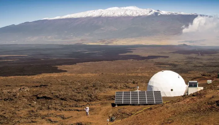 Dette habitatet på Hawaii huset forsøket som måtte avbrytes etter kort tid. Bildet er fra 2015, og det har vært gjort andre simuleringer her. Dette habitatet på Hawaii huset forsøket som måtte avbrytes etter kort tid. Bildet er fra 2015, og det har vært gjort andre simuleringer her.
