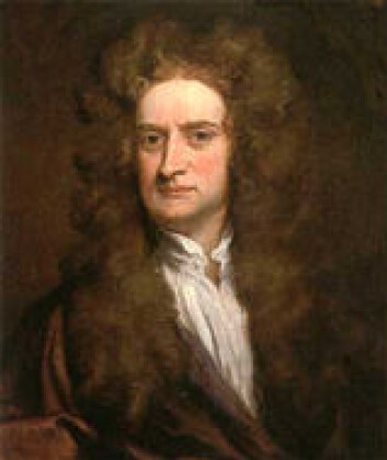 "Isaac Newton. Hans fysikk holder fremdeles." "Isaac Newton. Hans fysikk holder fremdeles."