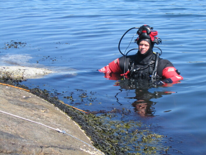 "Mats Gunnar Walday under gjennomføringen av Kystovervåkingsprogrammet i 2007. (Foto: NIVA)" "Mats Gunnar Walday under gjennomføringen av Kystovervåkingsprogrammet i 2007. (Foto: NIVA)"