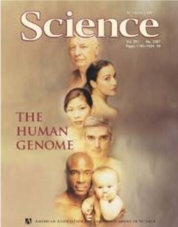"Celeras versjon av det menneskelige genom ble publisert i Science i februar 2001." "Celeras versjon av det menneskelige genom ble publisert i Science i februar 2001."