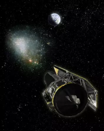 "Spitzer-teleskopet, eller "Space Infrared Telescope Facility", har i seks måndter skannet alle kroker av himmelen på leting etter ny viten. (Foto: NASA/JPL-Caltech-ESA/Hubble and Digitized Sky Survey 2)"
