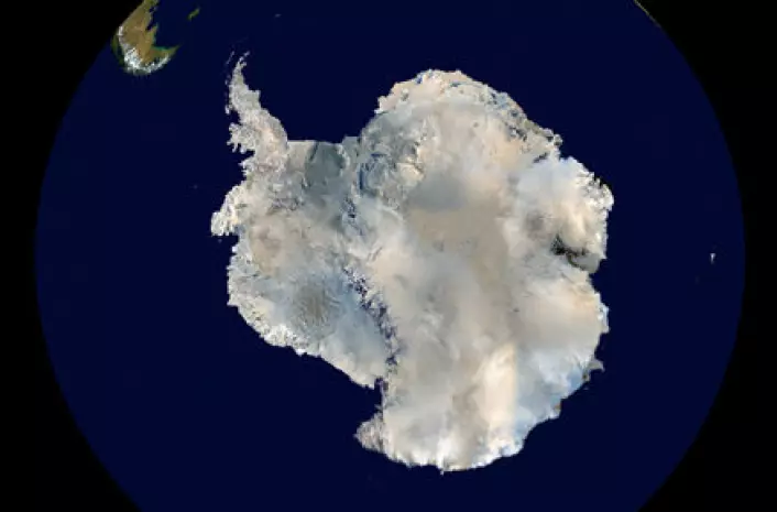 "Satellittbilde av Antarktis."