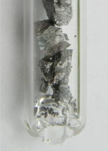 Grunnstoffet beryllium. (Foto: Wikimedia Commons, se lisens her) Grunnstoffet beryllium. (Foto: Wikimedia Commons, se lisens her)