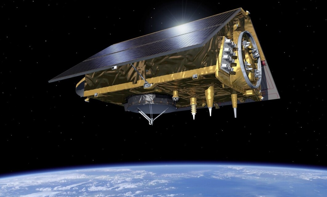 Den første Sentinel-6 satellitten flyr nå parallelt med Jason-3 og skal snart overta stafettpinnen i denne banen. Den første Sentinel-6 satellitten flyr nå parallelt med Jason-3 og skal snart overta stafettpinnen i denne banen.