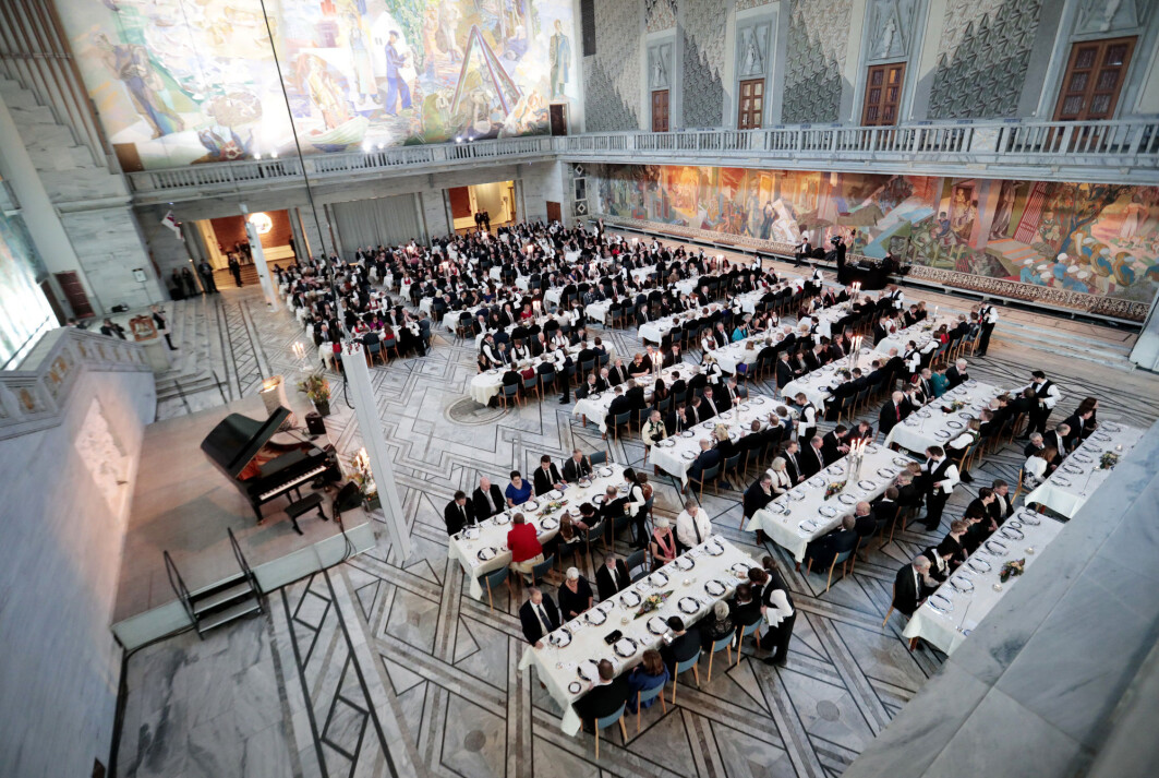 Fra en festmiddag for rådmenn og ordførere i Oslo rådhus i 2017. Fra en festmiddag for rådmenn og ordførere i Oslo rådhus i 2017.