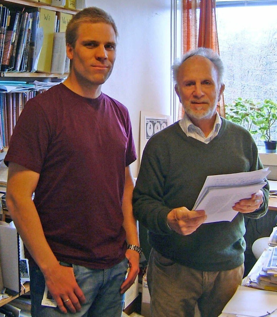 Artikkelforfatterne er Trond Slagstad (t.v.) og David Roberts. (Foto: NGU)