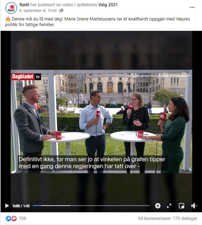Rødt skaper engasjement på Facebook med mange likes, kommentarer og delinger. Rødt skaper engasjement på Facebook med mange likes, kommentarer og delinger.