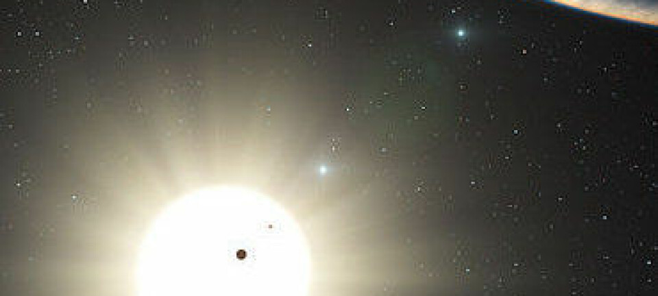 Astronomer har oppdaget et nytt solsystem omkring den sollignende stjernen HD 10180. (Foto: ESO)