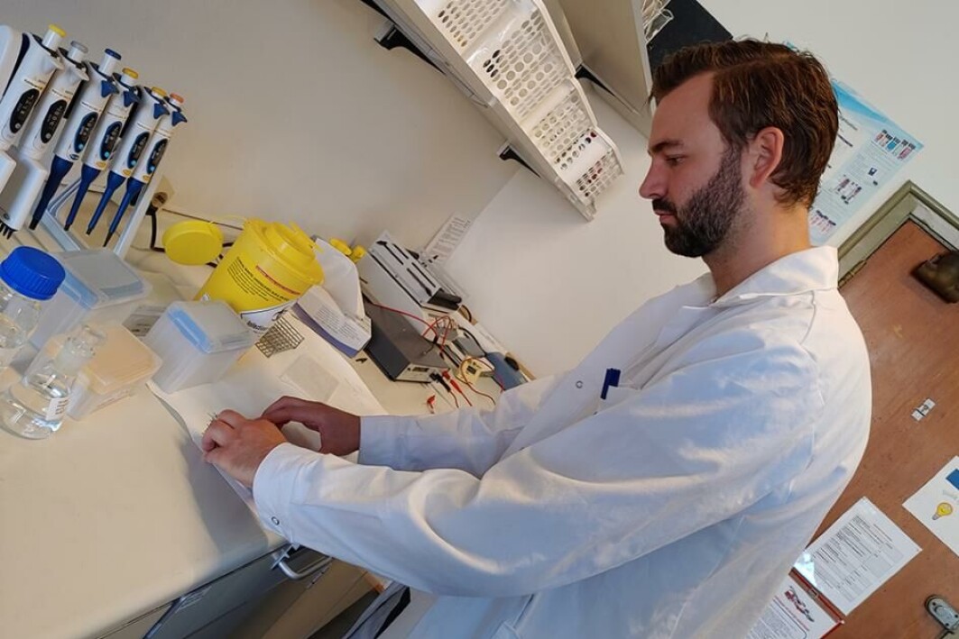 Torstein Kige Rye førebur ein prøve i laboratoriet. Torstein Kige Rye førebur ein prøve i laboratoriet.
