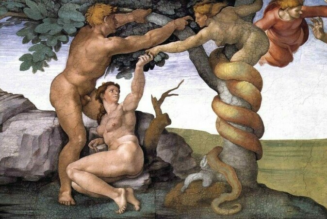 Da Michelangelo malte Adam og Eva ved kunnskapens tre i Det sixtinske kapell, plasserte han dem ved et fikentre. Da Michelangelo malte Adam og Eva ved kunnskapens tre i Det sixtinske kapell, plasserte han dem ved et fikentre.