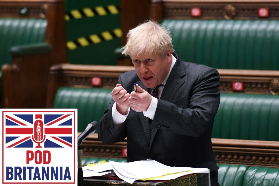 Boris Johnson svarer for seg i Underhuset. Boris Johnson svarer for seg i Underhuset.