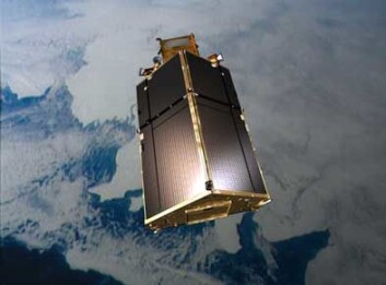 CryoSats solpaneler ligner på et mer jordnært hustak. Panelene er plassert slik for å kunne utnytte sola best mulig i banen som satellitten går i. (Illustrasjon: ESA) CryoSats solpaneler ligner på et mer jordnært hustak. Panelene er plassert slik for å kunne utnytte sola best mulig i banen som satellitten går i. (Illustrasjon: ESA)