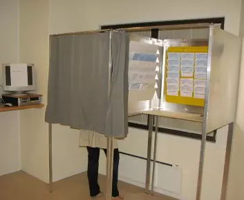 "Stemmeavlukke. (Foto: Lars Røed Hansen, Wikimedia Commons)"