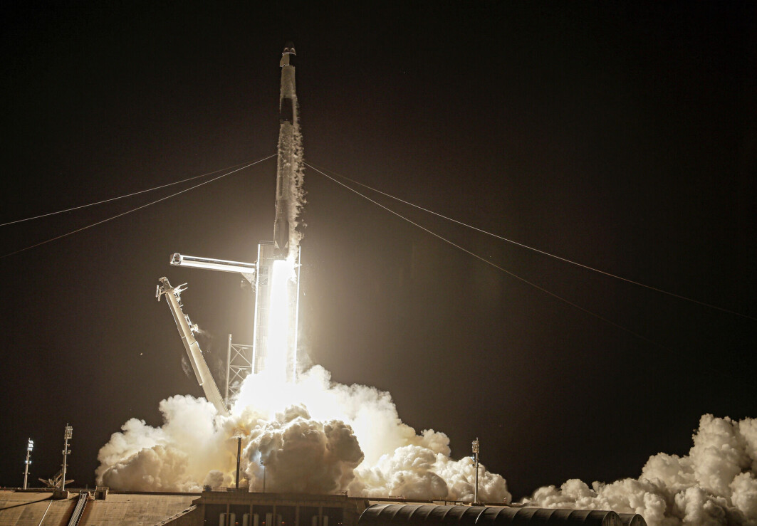 Den hvite skyen etter at SpaceX Falcon 9 ble skutt ut i verdenrommet 15 september er full av både CO2 og klimagassen NOx. Den hvite skyen etter at SpaceX Falcon 9 ble skutt ut i verdenrommet 15 september er full av både CO2 og klimagassen NOx.