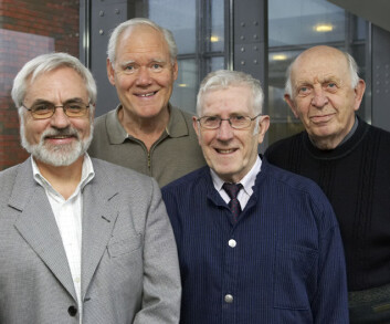 "Forfatterne (f.v.) Roger Abrahamsen, Odd Byre, Kjell Steinsholt og Arne Henrik Strand." "Forfatterne (f.v.) Roger Abrahamsen, Odd Byre, Kjell Steinsholt og Arne Henrik Strand."