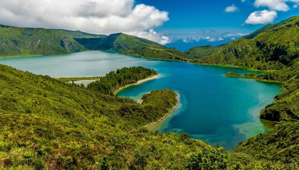 Dette er fogo-innsjøen på øya Sao Miguel, den største av Azorene.