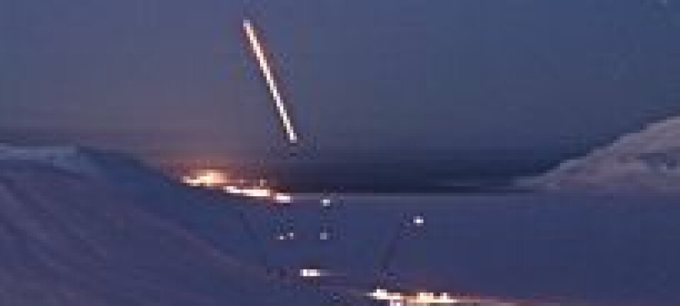 Desember 2008: Forskningsraketten ICI-2 skytes opp fra Ny-Ålesund. I 2010 er det klart for etterfølgeren ICI-3. (Foto: Martin Langteigen)