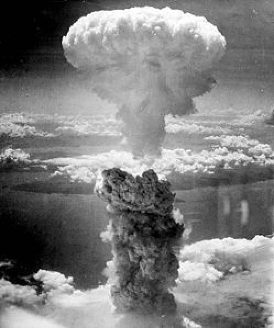 Bombingen av Nagasaki 9. august 1945. (Foto: Wikimedia Commons, se lisens her)