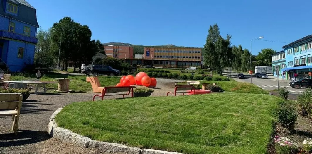Denne popp-opp-parken ble satt opp på dugnad i Sortland sentrum sommeren 2020.