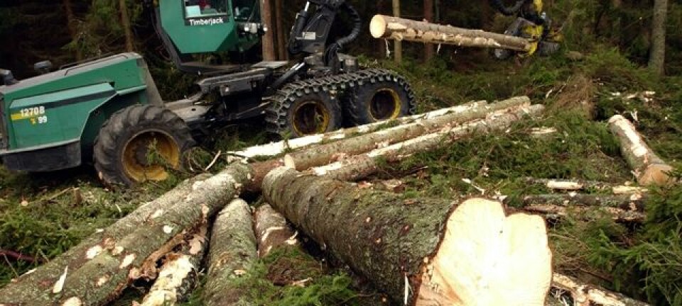 Det brukes stadig mer maskiner til hogst av norsk skog. (Illustrasjonsfoto: www.colourbox.no)