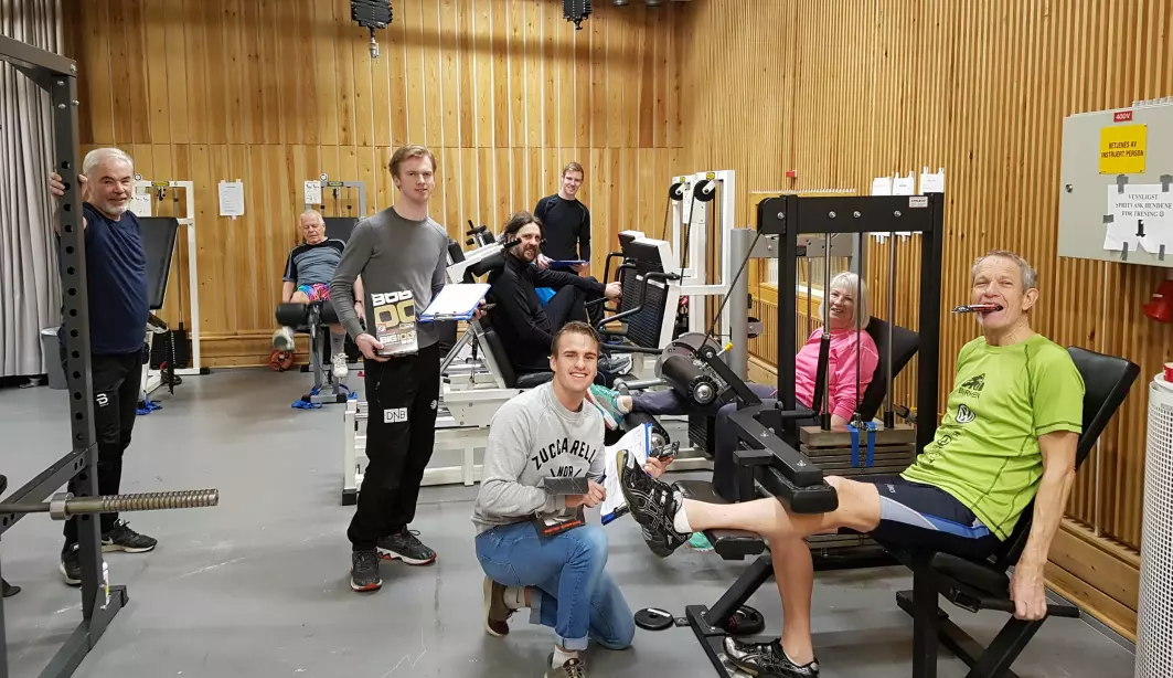 At the gym: All the participants in the study received expert guidance throughout the study from students at the Section for Health and Exercise Physiology at INN in Lillehammer.