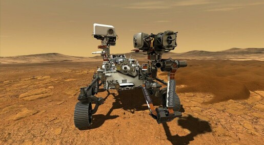 Hør vinden suse og et helikopter summe rundt på Mars Hør vinden suse og et helikopter summe rundt på Mars