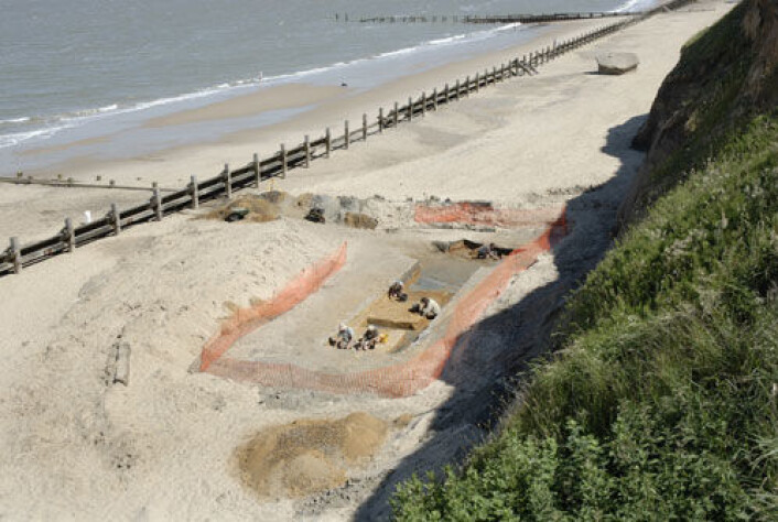 Utgravinger på stranda ved landsbyen Happisburgh i Norfolk i Sør-England gir ny kunnskap om hvordan våre aller første formødre og -fedre i Nord-Europa levde. (Foto: Phil Crabb, Natural History Museum, London) Utgravinger på stranda ved landsbyen Happisburgh i Norfolk i Sør-England gir ny kunnskap om hvordan våre aller første formødre og -fedre i Nord-Europa levde. (Foto: Phil Crabb, Natural History Museum, London)
