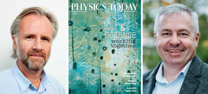 Geologene Bjørn Jamtveit (til venstre) og François Renard er blant forskerne Ellen Karin Mæhlum har jobbet med. Tidligere i år skrev Physics Today om samarbeidet med et av Mæhlums verker på forsiden. Geologene Bjørn Jamtveit (til venstre) og François Renard er blant forskerne Ellen Karin Mæhlum har jobbet med. Tidligere i år skrev Physics Today om samarbeidet med et av Mæhlums verker på forsiden.