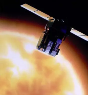 "Romsonden SOHO overvåker Sola kontinuerlig. (Illustrasjon: SOHO/ESA/NASA)"