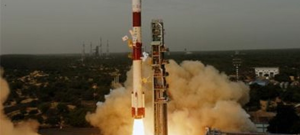 AISSat-1 ble fraktet ut i bane med den indiske bæreraketten PSLV-15. (Foto: ISRO)