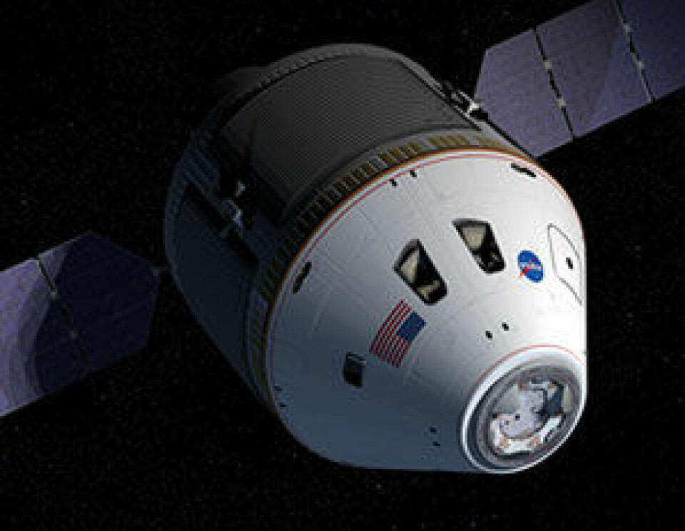 Romskipet Orion, som kanskje skal ta mennesker til Mars i en ikke altfor fjern framtid. Det er ikke snakk om at astronautene skal sove gjennom ferden på dette romskipet.