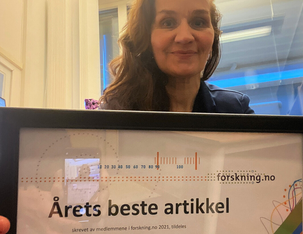Elin Vinje Jenssen fra Norsk Polarinstitutt fikk den gjeveste prisen på årets Forskningskommunikasjonsdagene. Elin Vinje Jenssen fra Norsk Polarinstitutt fikk den gjeveste prisen på årets Forskningskommunikasjonsdagene.
