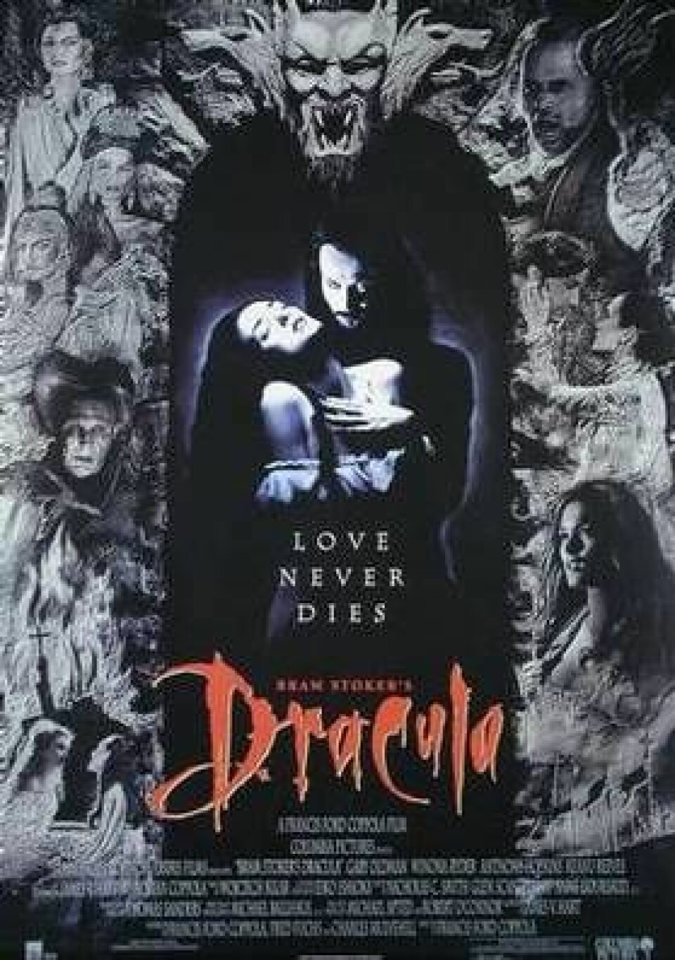 Ta den elskede med på en Dracula-film i kveld, så blir du husket! Filmplakat for Bram Stoker's Dracula (1992). (Plakat: Sony Pictures)