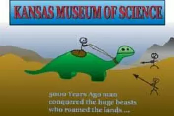 "Spagettikirkens forslag til plakat for Kansas Museum of Science. (Kilde: www.venganza.org)"